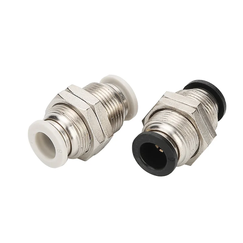 PM Series Quick Connector Union Straight Nickel-Plated Brass Pneumatic Fitting