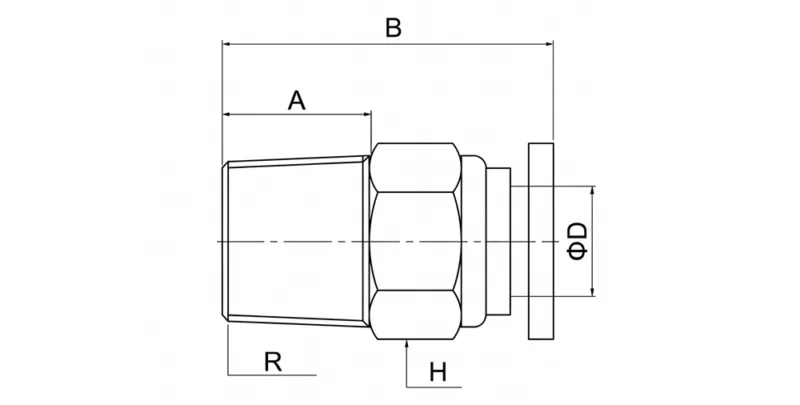 PC pneumatic straight fitting push to connect air tube connector