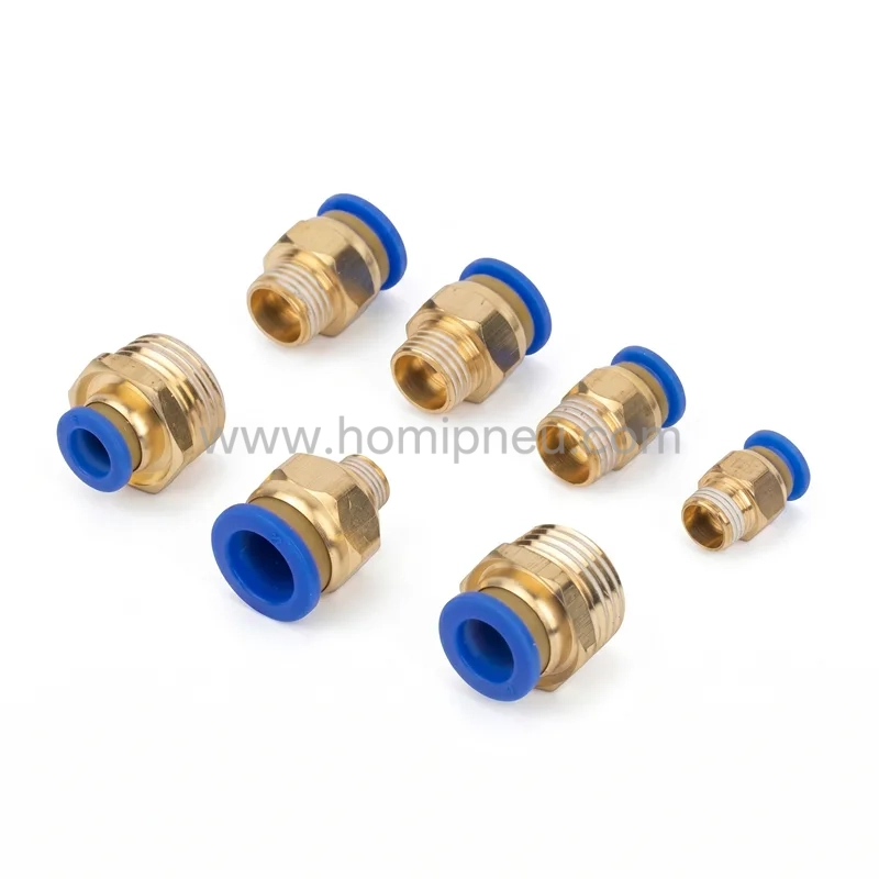 PC pneumatic straight fitting push to connect air tube connector