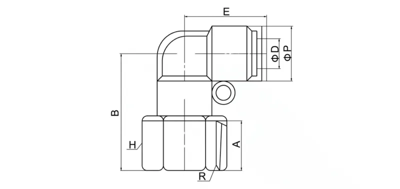 PLF pneumatic female elbow fitting 90 degree push to connect air connector