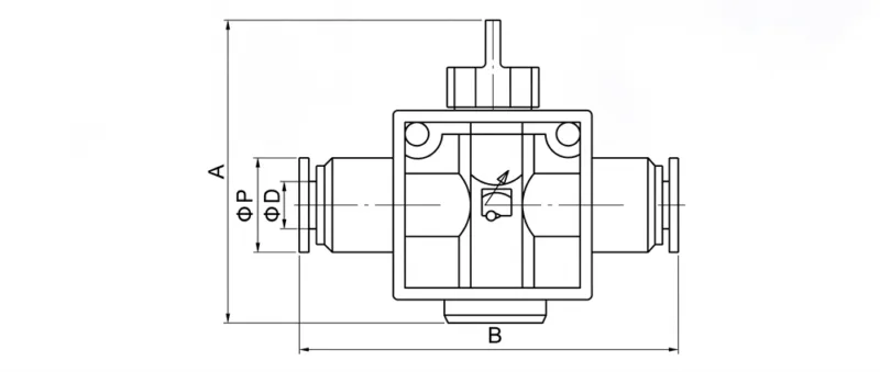 HVFF pneumatic hand valve 3 way air shut off valve with exhaust