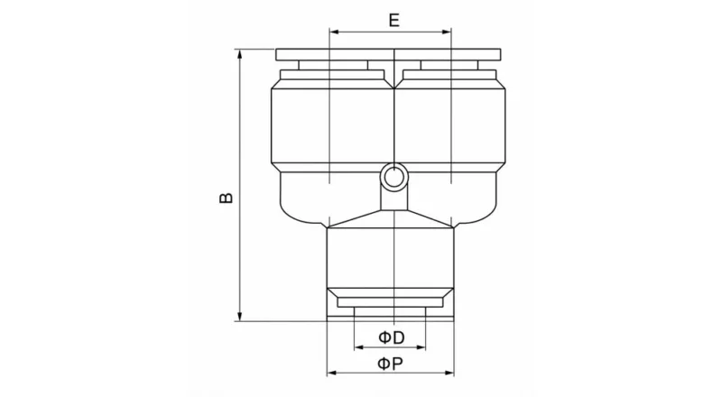 PY pneumatic Y type tee fitting push to connect air tube connector