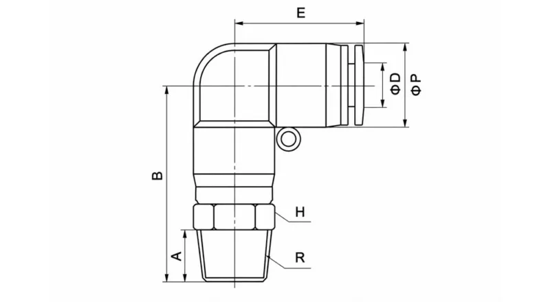 NHRL nickel plated brass pneumatic rotary elbow swivel push to connect fitting