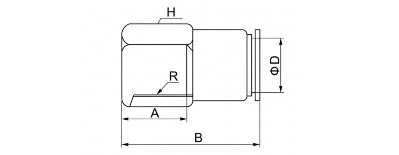 PCF pneumatic nickel plated brass female push to connect fitting