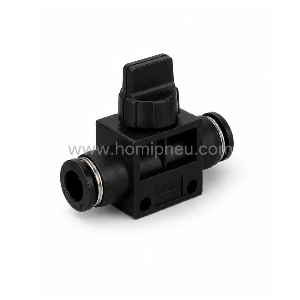 HVFF Pneumatic Fitting black HVFF pneumatic hand valve 2 way air shut off valve with exhaust