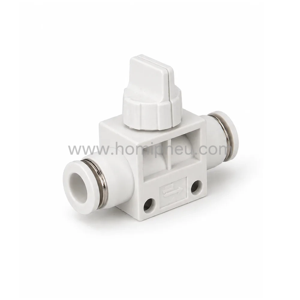 HVFF Pneumatic Fitting White HVFF pneumatic hand valve 2 way air shut off valve with exhaust