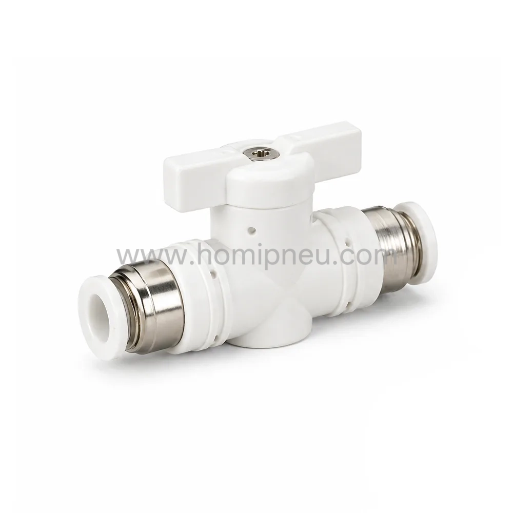 BUC pneumatic white BUC pneumatic hand valve push to connect inline air shut off valve