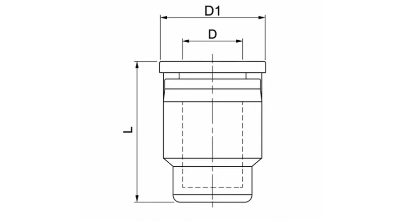 PPF pneumatic tube cap push to connect end plug fitting