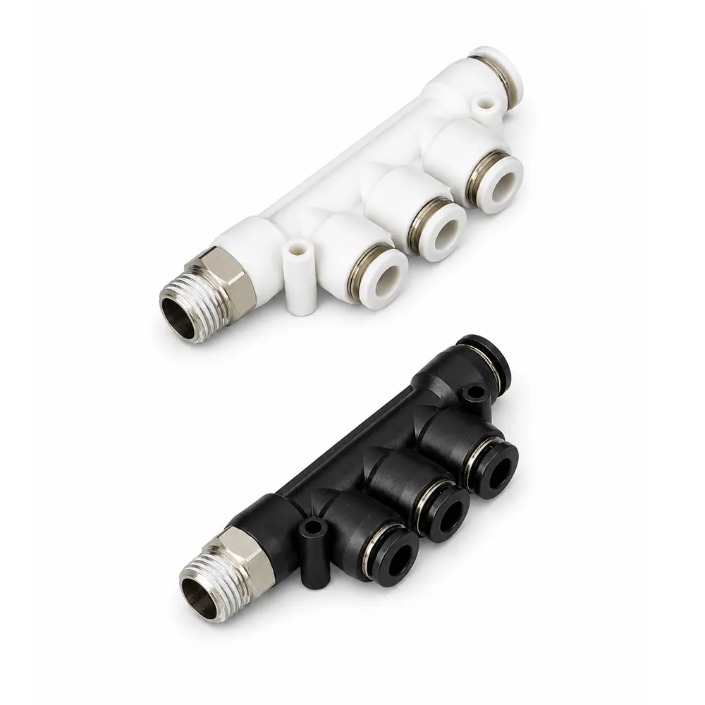 PKD Nickel-Plated Brass 5 Way Reducing Push-to-Connect Fitting
