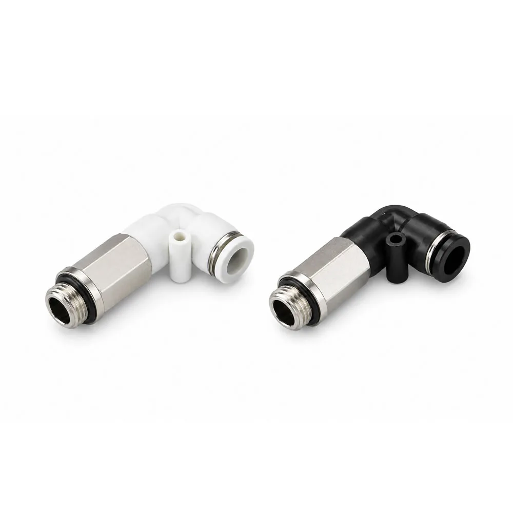 PLL-G Nickel-Plated Brass Long Elbow Fitting with O-Ring
