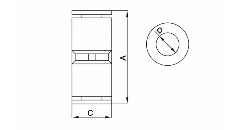 PU-C mini straight C type pneumatic push to connect fitting