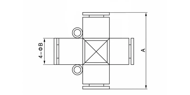 PZA-C mini cross pneumatic push to connect fitting