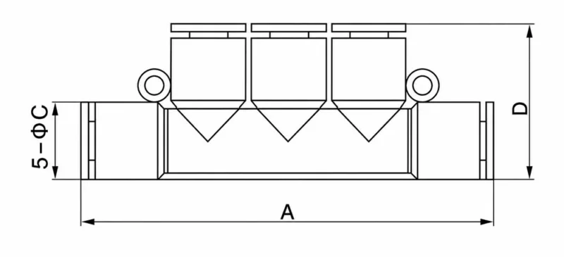PK-C mini five-way push to connect pneumatic fitting