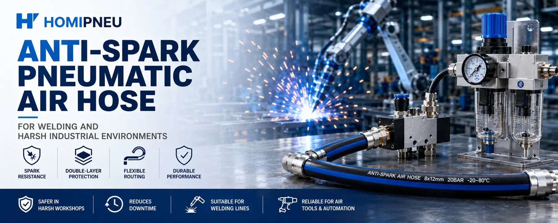 Anti-Spark Pneumatic Air Hose for Welding Lines