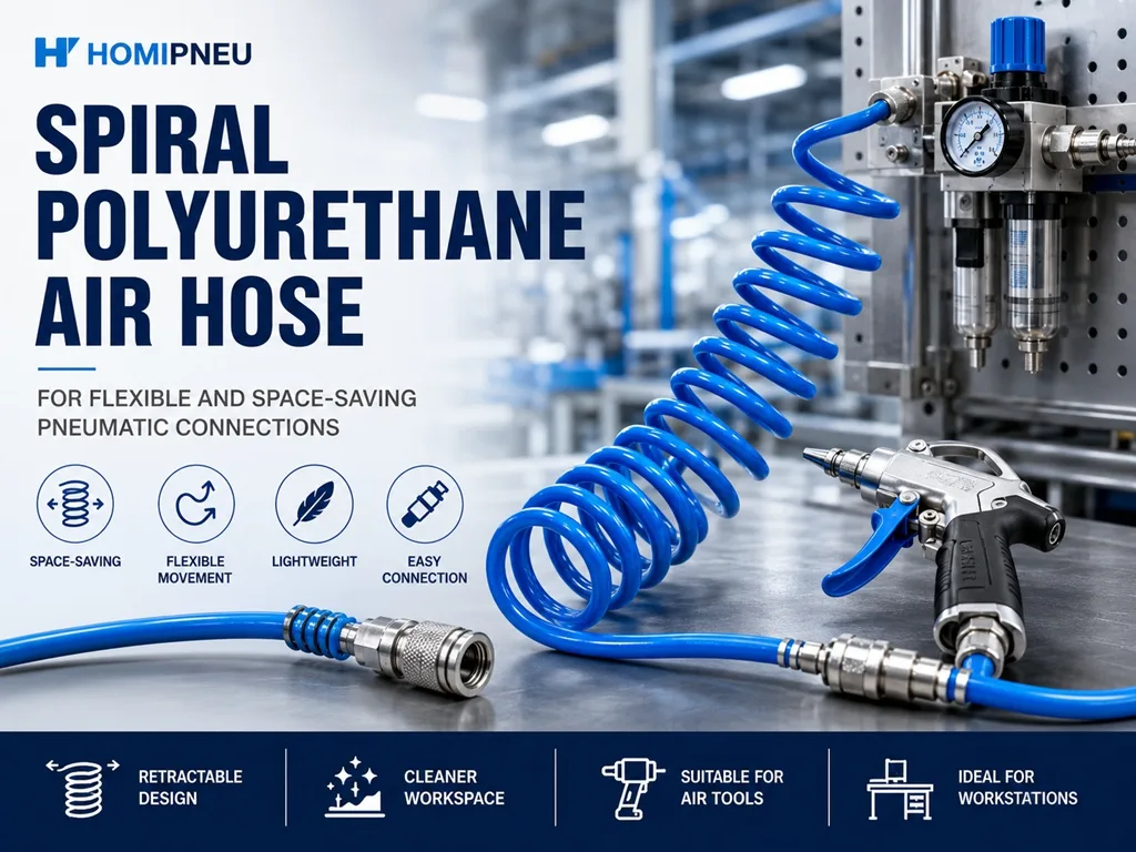 Spiral Polyurethane Air Hose for Flexible and Space-Saving Pneumatic Connections