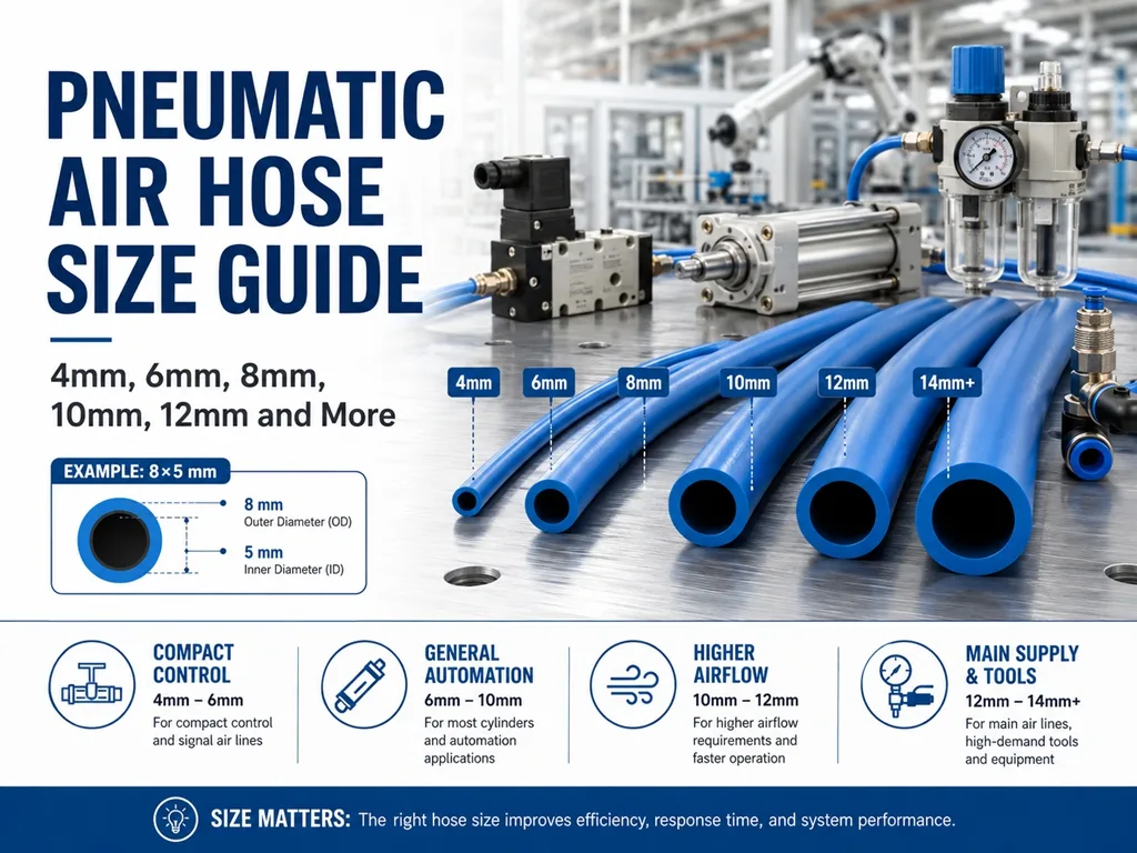 Pneumatic Air Hose Size Guide: 4mm, 6mm, 8mm, 10mm, 12mm and More