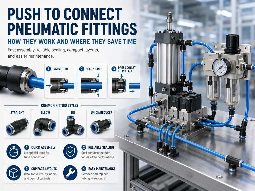 Push to Connect Pneumatic Fittings: How They Work and Where They Save Time