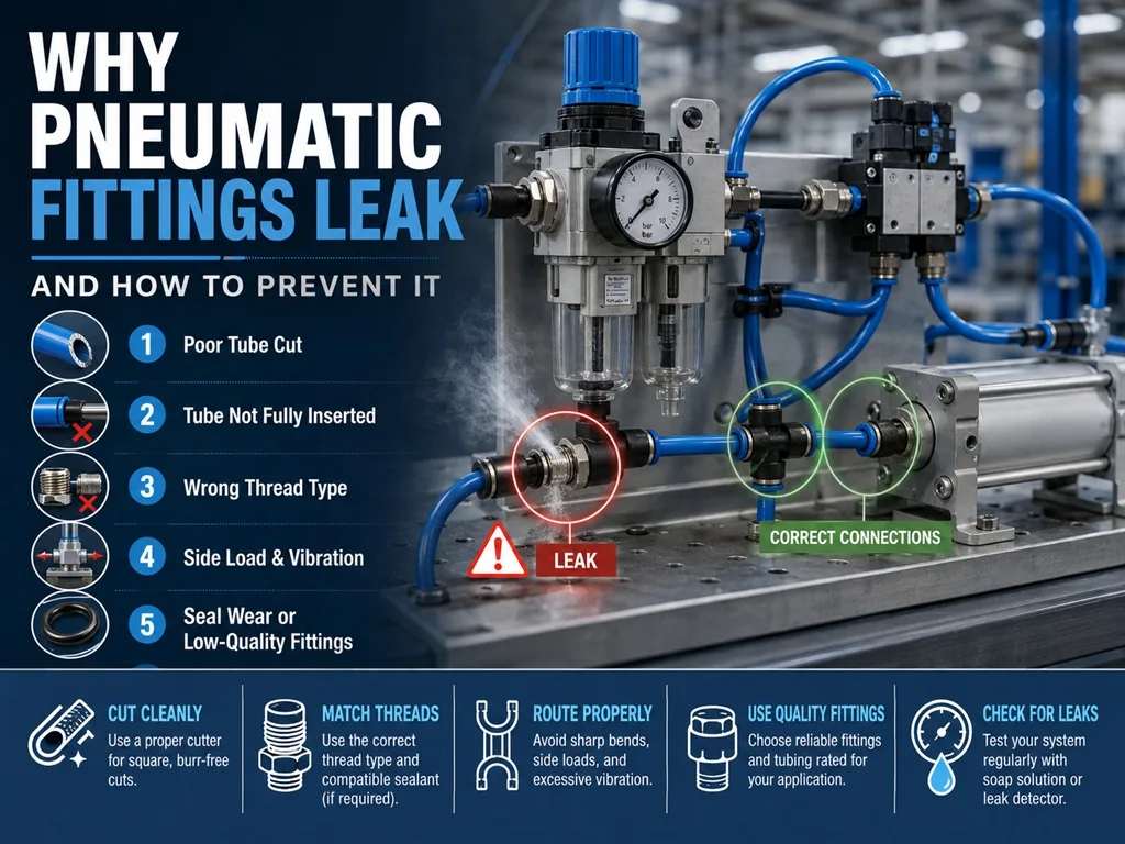 Why Pneumatic Fittings Leak and How to Prevent It