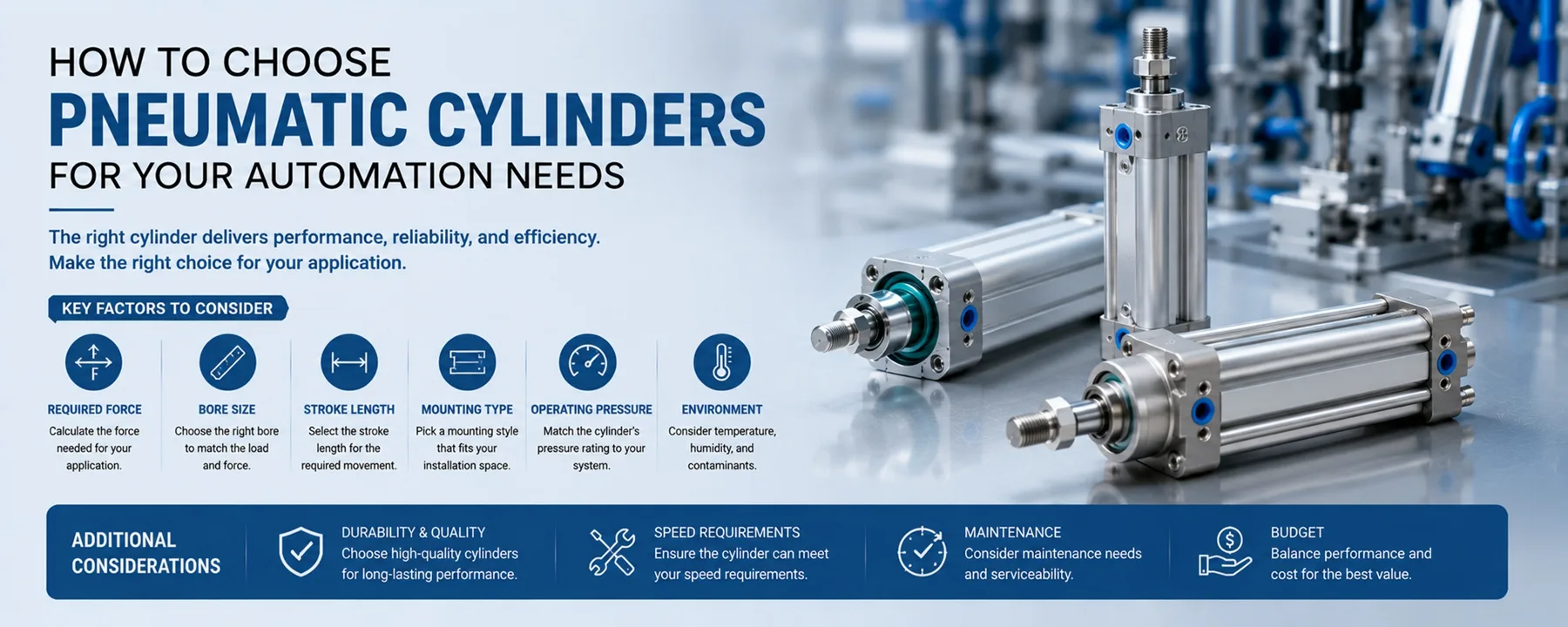 How to Choose Pneumatic Cylinders for Automation