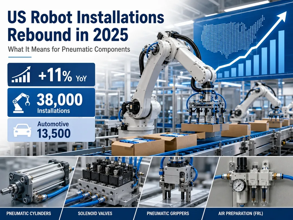 US Robot Installations Rebound in 2025: What It Means for Pneumatic Components