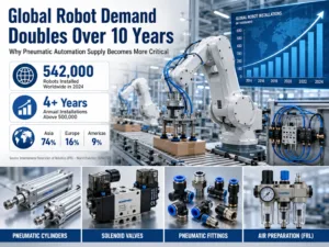 Global Robot Demand Doubles Over 10 Years: Pneumatic Automation Supply Becomes More Critical