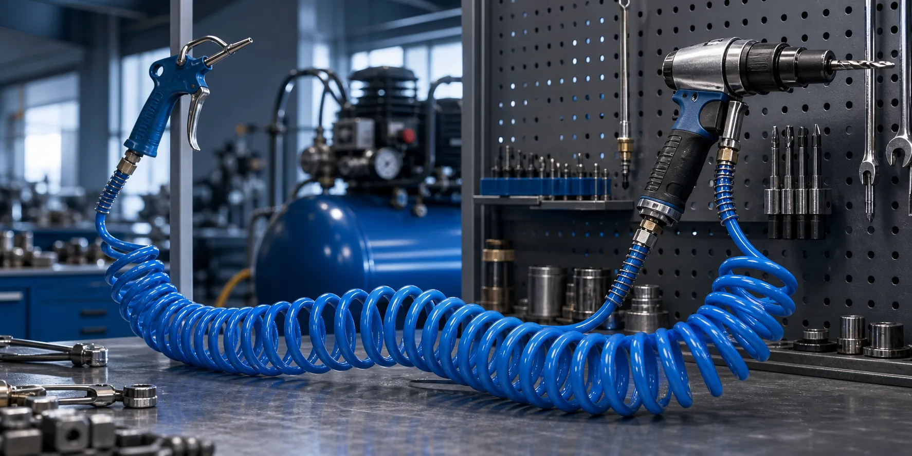 Spiral PU Air Hose for Pneumatic Tools and Workstations