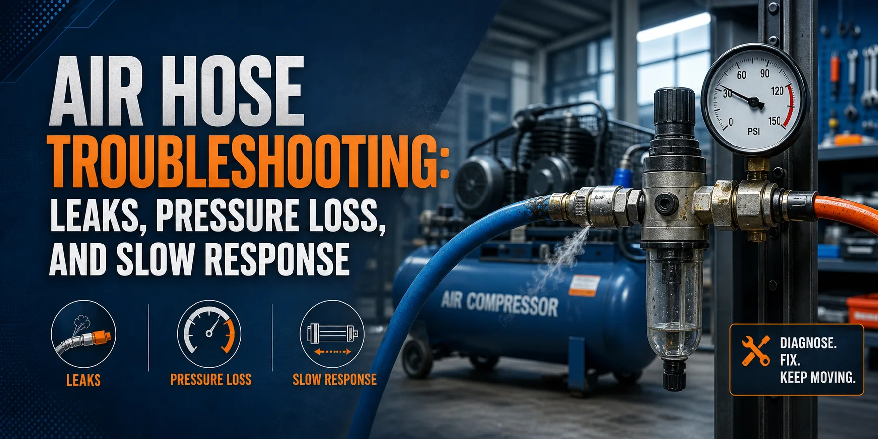 Air Hose Troubleshooting: Leaks, Pressure Loss, and Slow Response