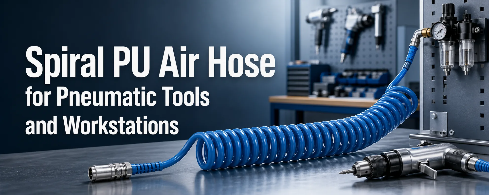 Spiral PU Air Hose for Pneumatic Tools and Workstations