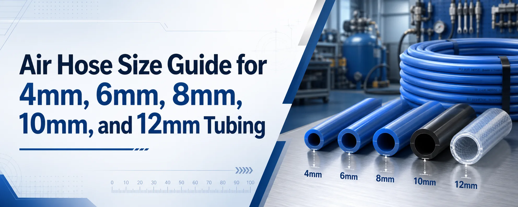 Air Hose Size Guide for 4mm, 6mm, 8mm, 10mm, and 12mm Tubing