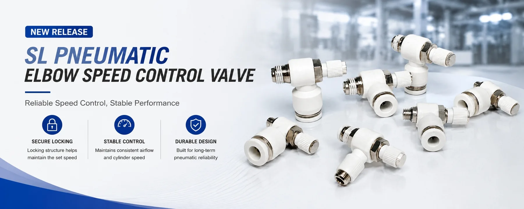 NEW RELEASE SL PNEUMATICELBOW SPEED CONTROL VALVE