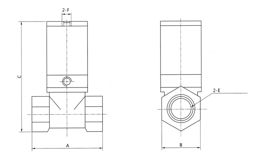 Q22HD Series 2/2 Way Pneumatic Control Valve Oevrall Dimension