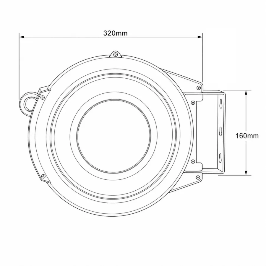 Automatic Retractable Air Hose Reel 10–30M Dimensions
