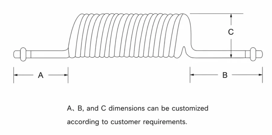 Pneumatic Recoil Air Hose for Air Tools Dimensions