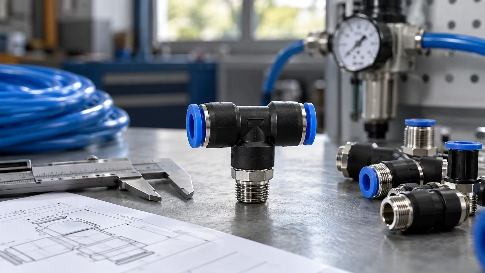 PB Pneumatic Tee Fitting: Sizes, Threads and Selection